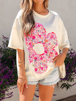 Floral Half Sleeve Oversized Top