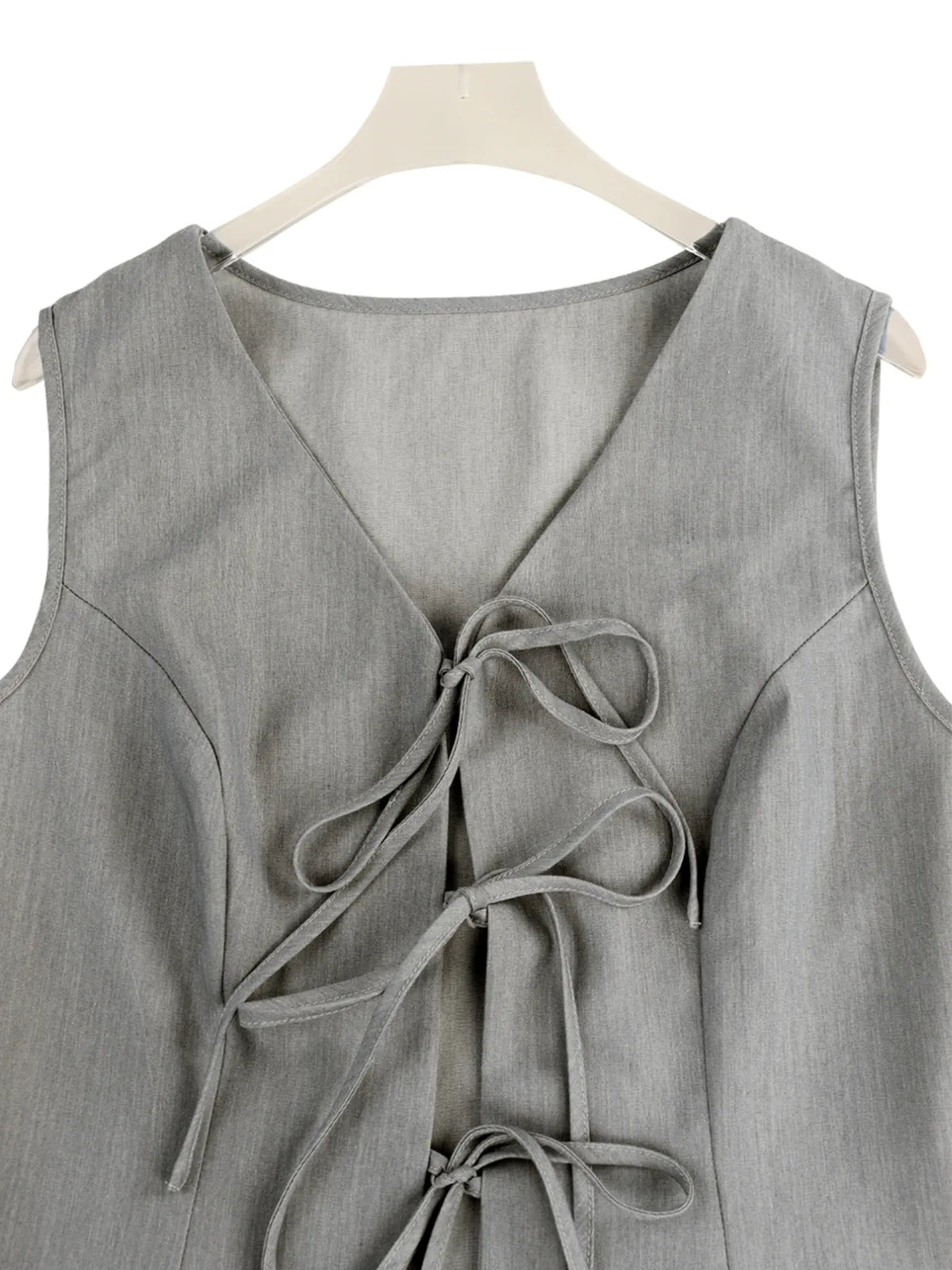 Tie Front Vest and Wide Leg Pants Set