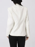 Flower Button Front Long Sleeve Blazer