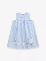 Children's Gingham Goose Embroidered Sleeveless Dress