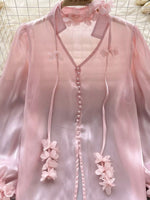 Sheer Floral Embellished Shirt