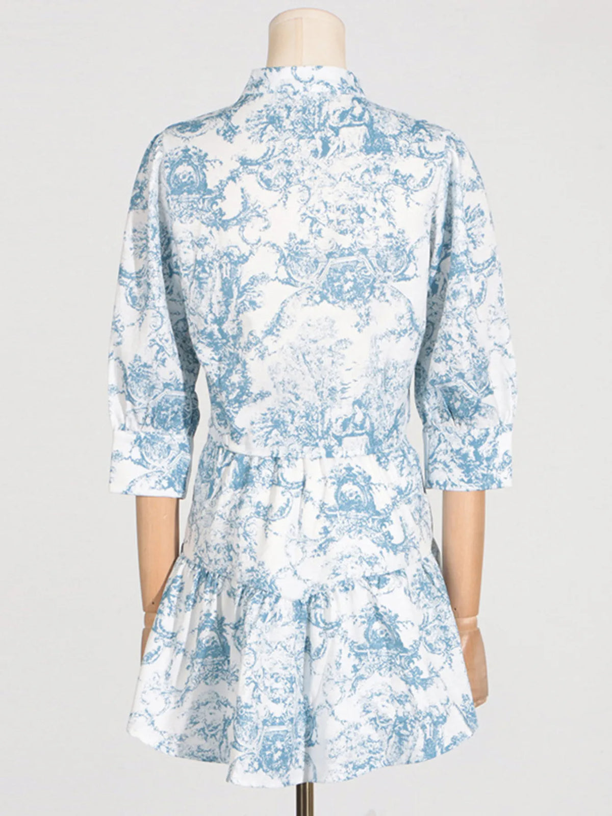 Printed Mock Neck Top and Skirt Set