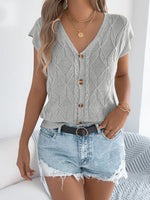 Cable Knit Button-Down Cardigan
