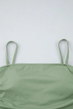 Ribbed Drawstring Sides Cutout One Piece Swimsuit