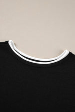 Contrast Trim Round Neck Top and Pants Set
