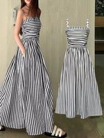 Striped Sleeveless Maxi Dress