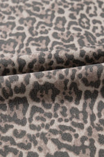 Leopard Frayed Edge Wide Leg High Waist Jeans