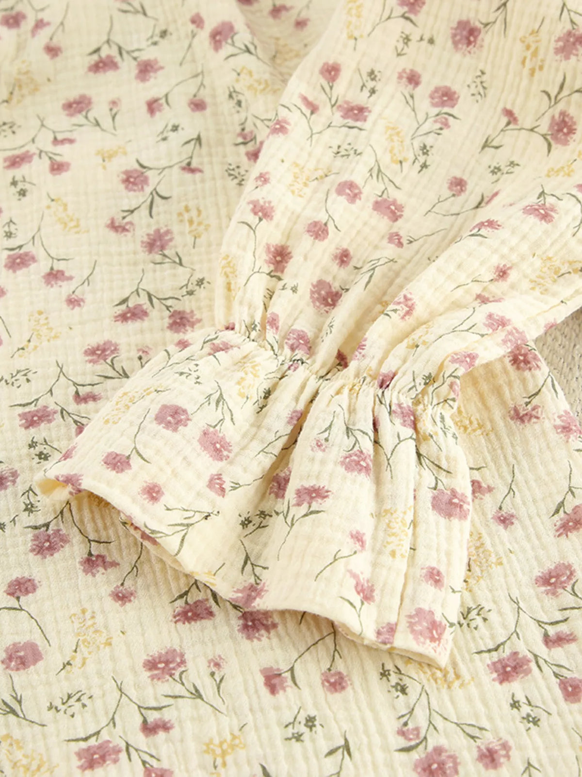 Floral Print Button-Down Top and Pants Lounge Set