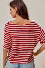 SO ME Stripe Waffle Knit Fourth Of July Cardigan Top
