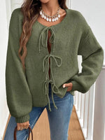 Tie-Front Long Sleeve Cardigan