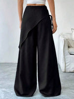 Wrap-Front Wide-Leg Pants