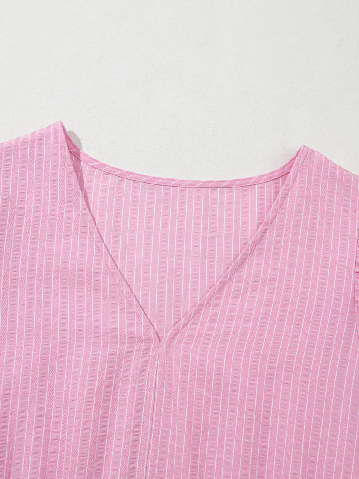 Striped Puff Sleeve V-Neck Maxi Dress