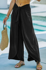 Knotted Waist Split Leg Relaxed Pants
