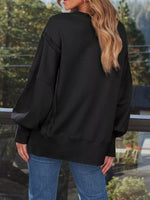 Side Slit Long Sleeve Oversized Sweatshirt