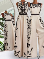 Printed Sleeveless Wide Leg Jumpsuit