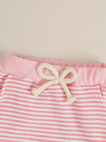 Children's Bow Striped Top and Pants Set