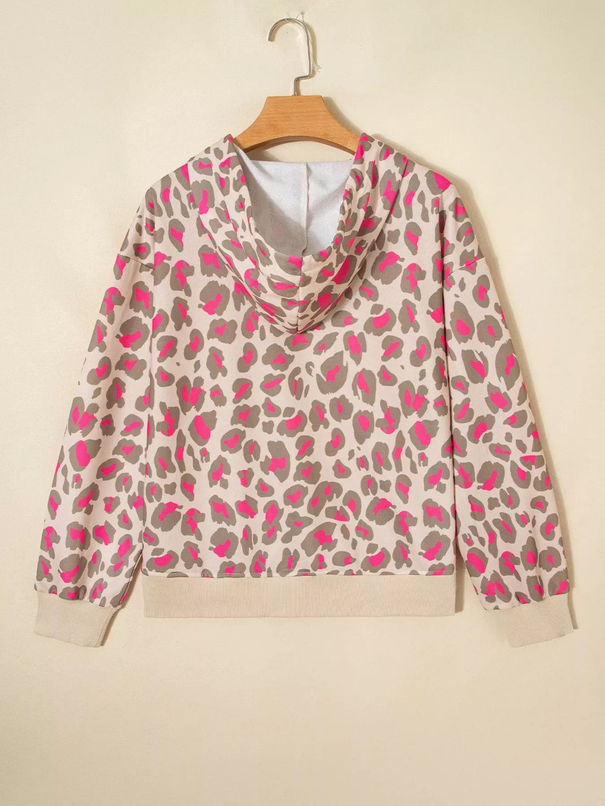 Leopard Print Zip-Up Hoodie