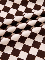 Checkered Drawstring Hoodie and Pants Set