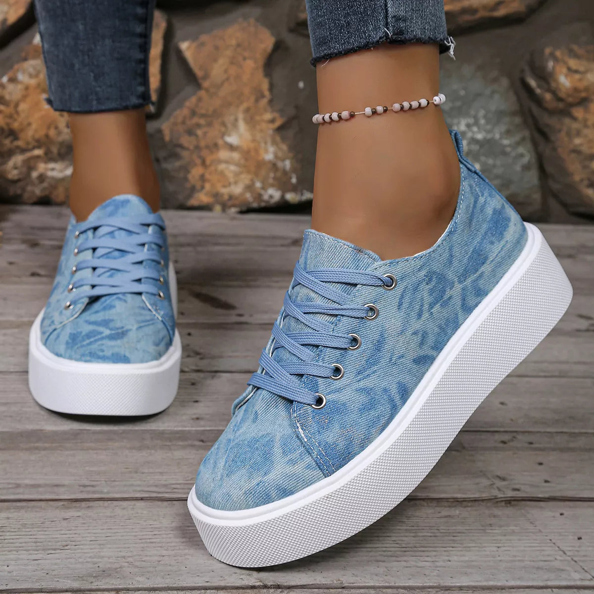 Round Toe Platform Sneakers