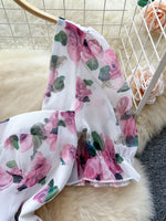 Floral Print Ruffle Hem Midi Dress