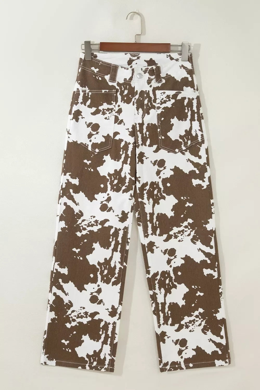 Abstract Pattern Regular Fit Full-Length Western Style Jeans