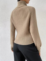 Ribbed Knit Turtleneck Sweater