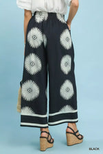 Umgee Abstract Border Print Wide Leg Pants