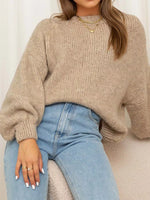 Round Neck Dropped Shoulder Sweater