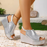 Peep Toe Wedge Sandals