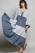 POL Tiered Boho Two-Tone Maxi Dress