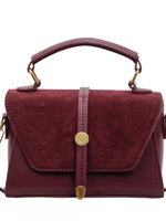 Vintage Suede Flap Crossbody Bag