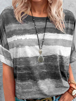 Contrast Round Neck Casual T-Shirt