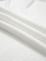 Scalloped Lace Trim Jacquard Textured T Shirt
