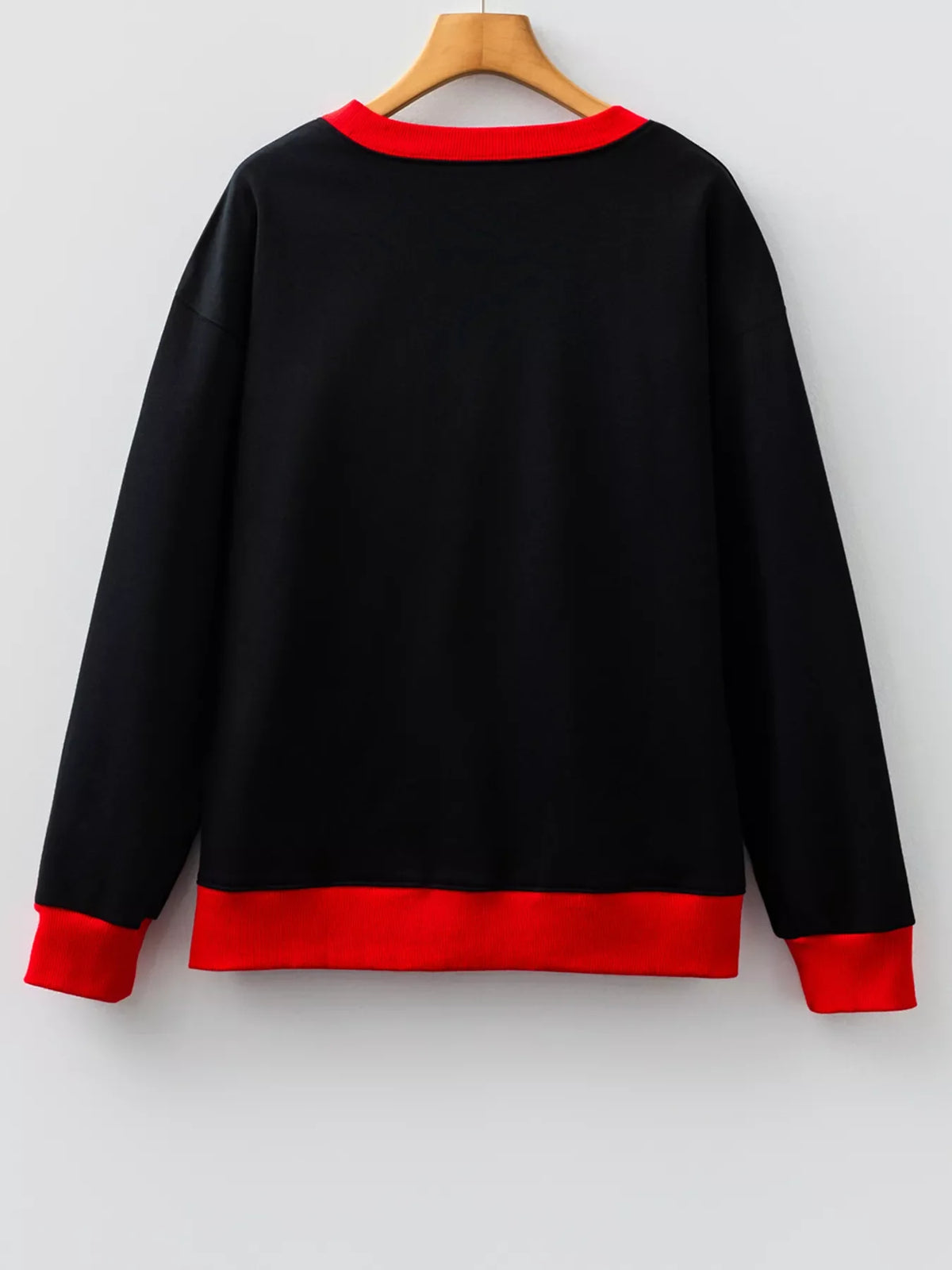 GAME DAY Letter Graphic Varsity Striped Detail Baggy Sweatshirt