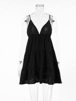 V-Neck Tiered Mini Dress