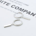 925 Sterling Silver Hoop Bar Earrings
