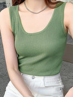 Plus Size Ribbed Scoop Neck Tank