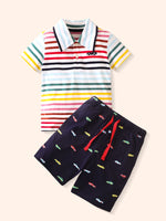 Children's Striped Polo and Shorts Set