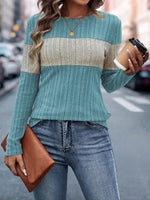 Color Block Round Neck T-Shirt