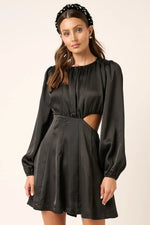Mittoshop Satin Side Cutout Detail Mini Dress