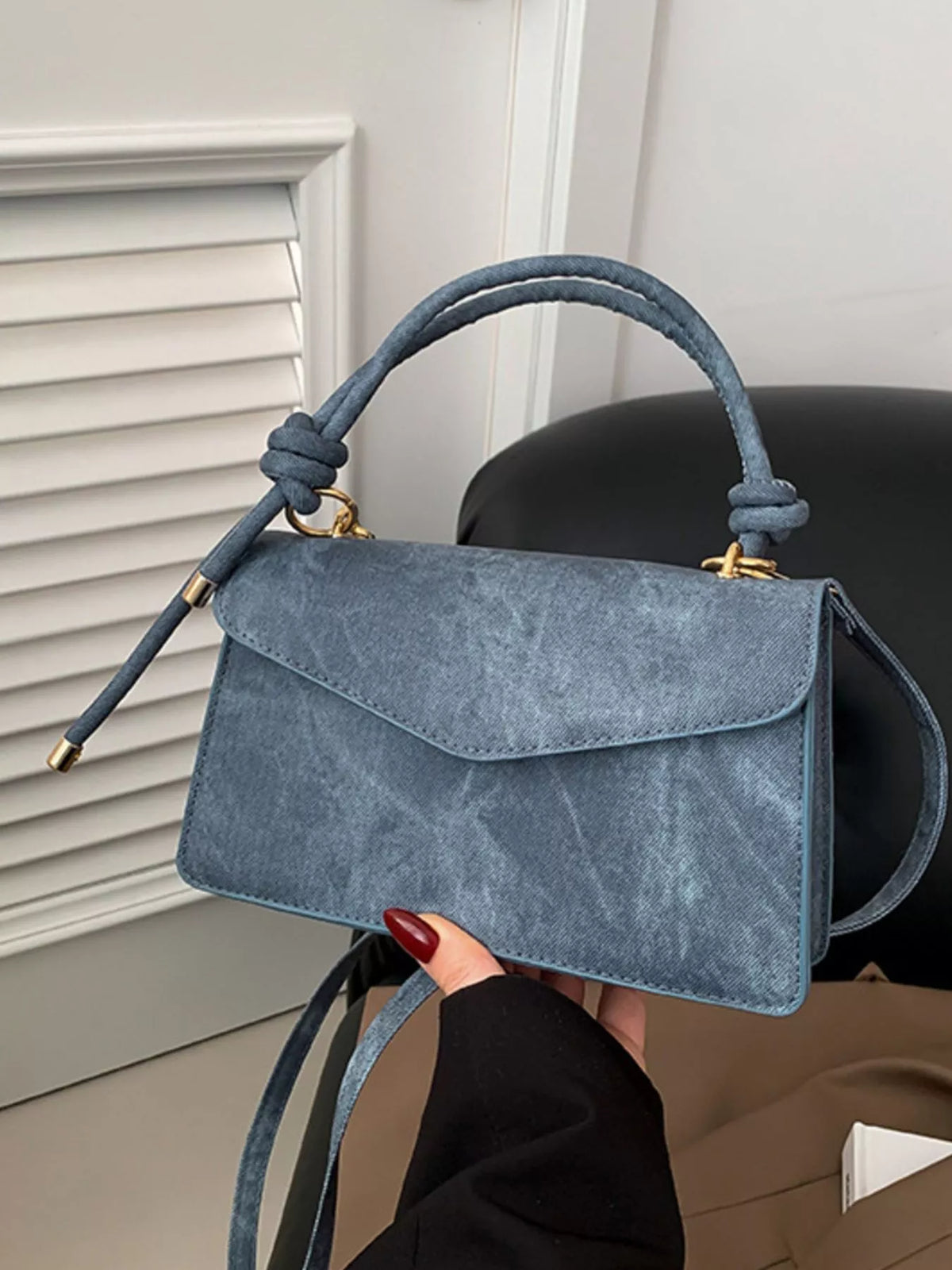 Flap Crossbody Bag with Top Handle
