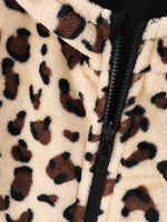 Children's Hooded Leopard Lined Warm Jacket