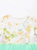 Children's Floral Print Tulle Dress