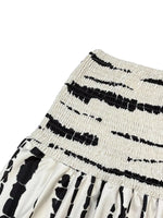 Smocked Asymmetrical Hem Skirt