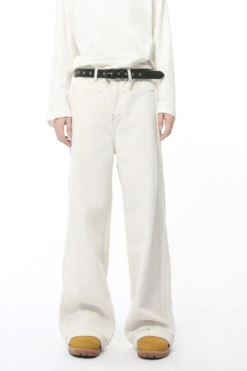 Straight Leg Jeans with Stitch Detail