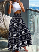 Printed Wide-Leg Pants