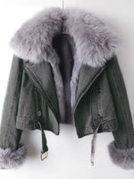 Full Size Faux Fur Collar Denim Jacket Plus Size