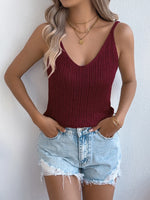 Openwork V-Neck Sweater Cami