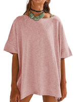Oversized Round Neck Drop-Shoulder T-Shirt