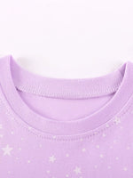 Children's Unicorn Star Print Ruffled Sleeve Dress